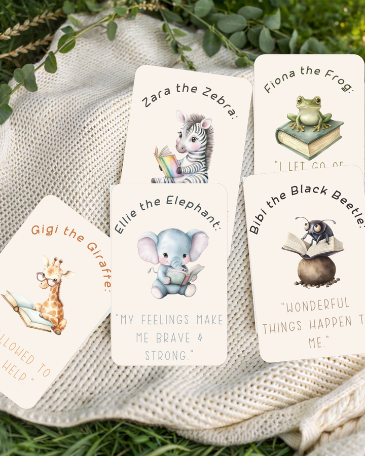 Kids Affirmation Cards – Wild Animal Edition | Confidence & Kindness