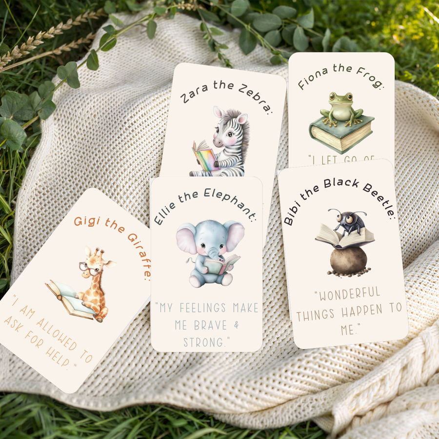 Kids Affirmation Cards – Wild Animal Edition | Confidence & Kindness