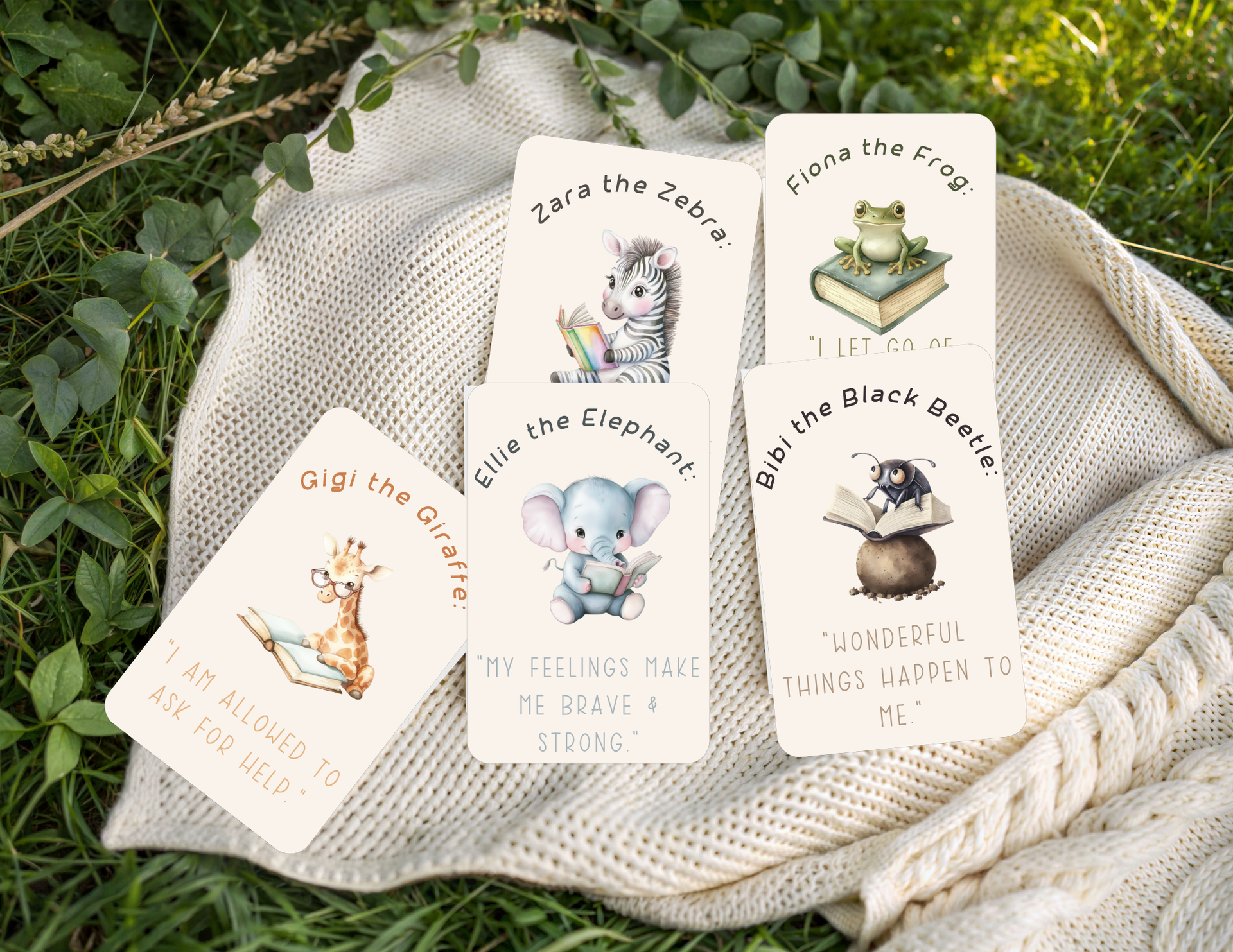 Kids Affirmation Cards – Wild Animal Edition | Confidence & Kindness